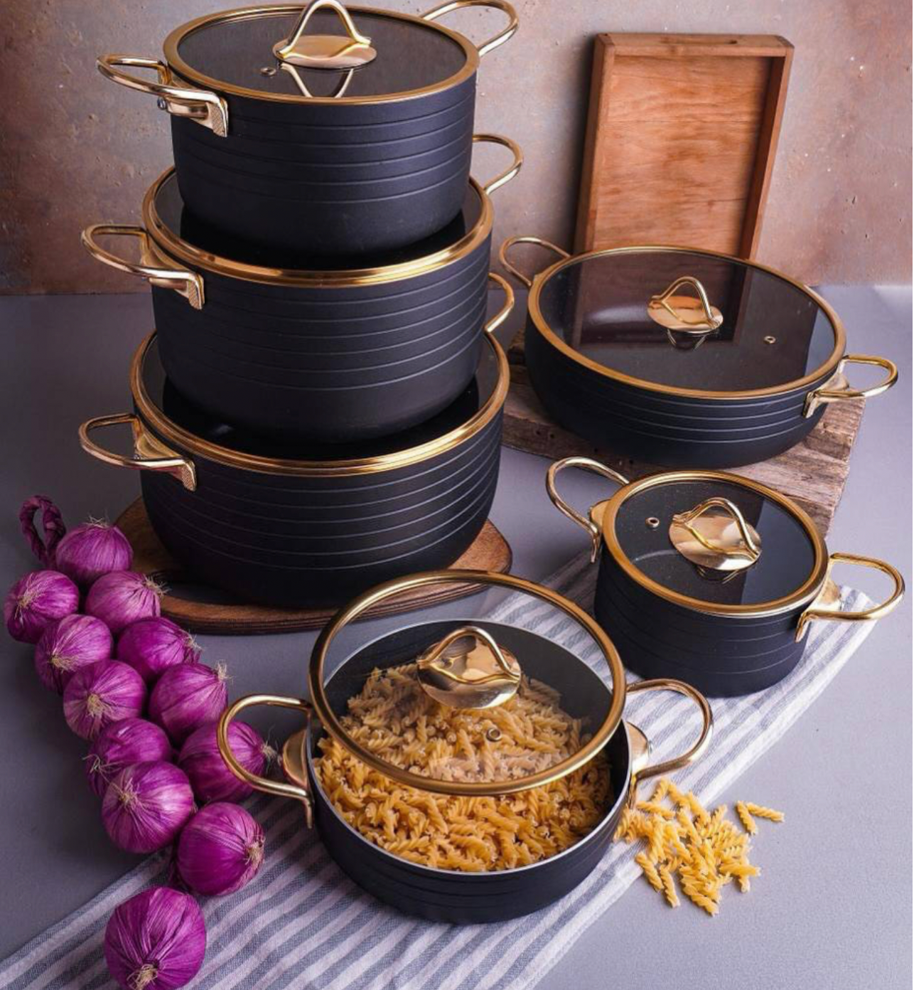 سرویس قابلمه چدن درب شیشه ای