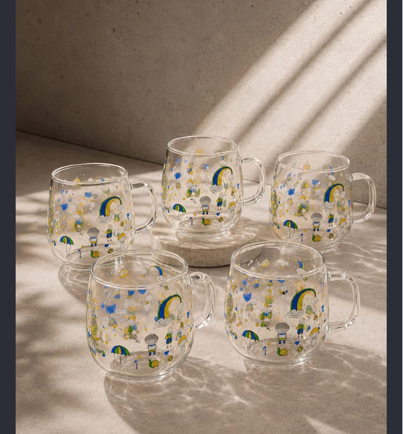 لیوان پیرکس طرح دار خمره ای